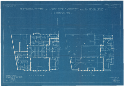 986 Westeinde (later Riviervismarkt 5): Nutsspaarbank - plattegronden, eerste- en tweede verdieping. plan voor de bouw ...