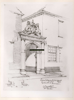 F000836 Linneweeversgildepoort uit 1665 in de Groenestraat 160.