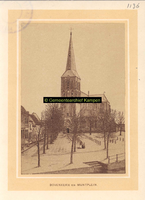 F001136 Het Muntplein met de Bovenkerk rond 1877, het plein werd ook beestenmarkt genoemd omdat het als zodanig in ...