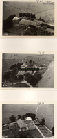 F001073 Luchtfoto's van erven op het Kampereiland: 70, 71 en 72, met boerderijen, schuren en hooibergen.