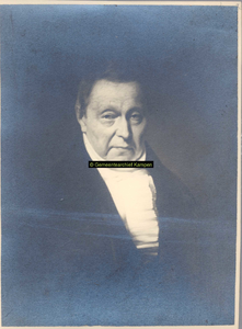 F003062 Portret van Mr. Frans Lemker, burgemeester van Kampen 1814 - 1843; overleed op 83 jarige leeftijd,. het portret ...