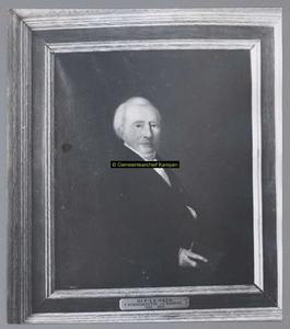 F003061 Portret van mr. Frans Lemker, burgemeester in Kampen van 1814 - 1843. De maker van het schilderij is J.C. v.d. ...