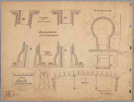K001202 Brug bij het Bregittenplein, aanbesteed 5 februari 1894 (opstanden en details) get. A.J. Reijers.Behoort bij ...