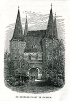 K000698 De Broederpoort aan de plantsoenzijde (1e helft 20e eeuw). Op de achterzijde staat een afbeelding van de ...
