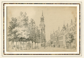 K000665 De Nieuwe Toren en het Oude (met trap) en het naastgelegen Nieuwe Raadhuis aan de Oudestraat te Kampen in het ...