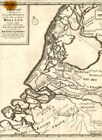 K000155 Landkaart verbeeldende het Vriesche hertogdom van het thans genaamde Holland, zoo als dat aan keyzer Lotharis ...