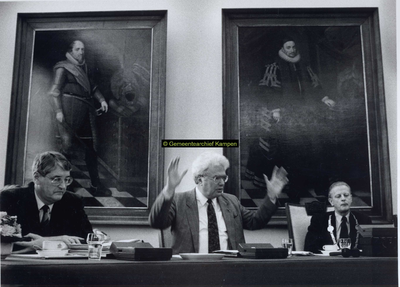 F007176 Leden van het bestuur van het Stadsziekenhuis Kampen; wethouder H. Veltman en wethouder A. Hengeveld en ...