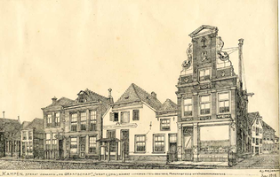 K000128 Straat genaamd De Graafschap waarop uitkomen: Heiligesteeg, Panjansteeg en Wagenmakerssteeg. Het eerste huis ...