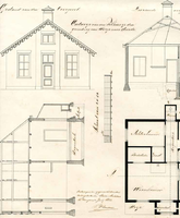 K000285 Ontwerp van een Tolhuis op den grindweg van Wezep naar Heerde, bestaande uit opstand van den voorgevel, ...
