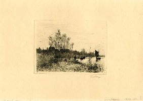 K000614 Grafhorst aan het Ganzendiep ca. 1880-1882, het dorp (vanwege de grootte aangeduid als een dorp) kreeg in 1333 ...