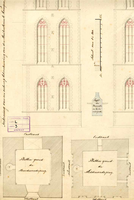 K000199 Teekening van een ontwerp tot verbouwing van den Buitentoren van den Buitenkerk te Kampen, bestaande uit ...