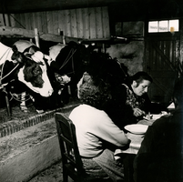 F002288 Interieur van een stadsboerderij (stal en woonverblijf) aan de Voorstraat.