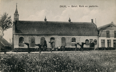 F010001 Gereformeerde kerk (Eben Haezer) en pastorie in Zalk uit 1840.