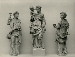 F001657 De drie goddelijke deugden, Fides (Geloof) gesymboliseerd door een vrouw die in haar rechterhand de kelk ...