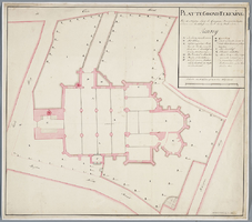 K001231 Plattegrondtekening uit ca 1800 van de Buytenkerk te Campen, beneevens deBuytenthoorn aan voors. kerk behoorende.