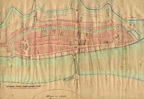 K000371 Plan van der stad Kampen tussen 1844 en 1872.(helaas is de kaart in deze atlas niet volledig te zien door eigen ...
