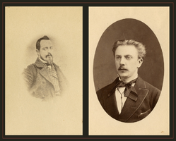 F004290 Links: T. Dalhuizen, geb. te Kampen in september 1849. (lid Le Profond Silence). Rechts: M.A. Diemont, geb. te ...