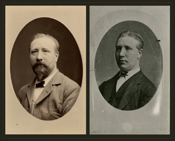 F004302 Twee afbeeldingen van dhr. W. Heetjans, hoofd ener school, tussen 1874 en 1910 (lid Le Profond Silence).
