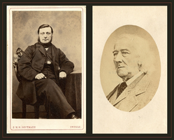 F004318 Links: Mr. J. van Lennep, lid Le Profond Silence 1851-1868. Rechts: Dr. D. Meland Langeveld, lid Le Profond ...