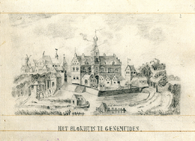 K001545 Het oude Blokhuis, het kasteel van Genemuiden. Dit kasteel werd door Karel van Gelre in 1527 gebouwd en na ...