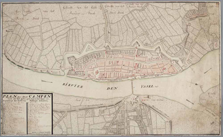 K000812 Plan der stad Campen zooals het geleegen was in het jaar 1787 door T.A. Hesselink fecit.