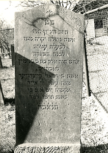 F004052 Grafsteen van Aaltje Wolff Lochem, overleden op 22 mei 1856, echtgenote van Hartog Joseph Raphael Beenhouwer, ...