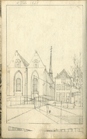 K001801-17 'De Broederweg op den 4 febr 1825 bij het aangaan van den Avond Godsdienst'.