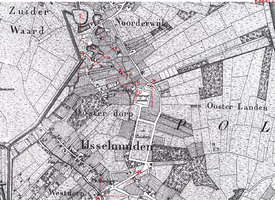 K001801-02 'In Grafhorst. Ruïne van Hend. en Jacob Penninkhof'. Een pentekening, d.d. 15-02-1825 uit het aantekenboekje ...
