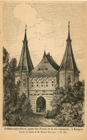K001749 Cellesbroeders-Poort (porte des Frères de la vie commune), à Kampen . Cellebroederspoort gezien vanuit het plantsoen.