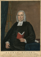 K001785 Herman Hubert, geboren te Noorhoorn in het Graafschap Benthem den 18 april 1729. Prop.geworden te Leiden den 5 ...