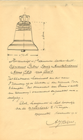 K001773 Opmetingstekening en beschrijving van de klok, hangende in het torentje van de Broederkerk. Opgemeten november ...