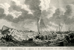 F013427 De grote watersnood op 14 en 15 november in het jaar 1775 liep de Koekoekspolder geheel onder water en stond ...