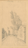 K001800-20 In Brunnepe, 29 Aug 1841 . Dit was het noordeinde van Brunnepe, nu de Greenterweg. De huizen links en rechts ...