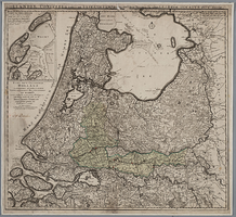 K001009 Kaart van 't graafschap Holland (2e helft 17e eeuw) --- alsmede van de heerlijkheit Utrecht en het grootste ...