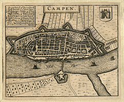 K000808 17e eeuwse plattegrond der stad Campen.