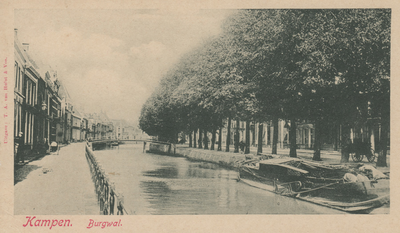 F000368 Temidden van de Vloeddijk (links) en de Burgel (rechts met de bomen) ligt de stadsgracht de Burgel en de ...