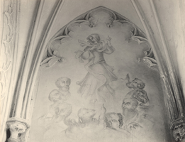 F000955 Plafondschildering van de Ten Hemel Opneming van Maria in het zuidportaal van de Buitenkerk, geschilderd door ...