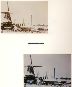 F001209 Graanmolen van Jan Rooms aan de Noordweg en op de achtergrond de Kamper Emaillefabrieken voorheen H. Berk & ...