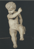 F012968 Putto, beeldje afkomstig van de schouw in het oude Raadhuis (1543 - 1545), vervaardigd door Colijn de Nole, ...