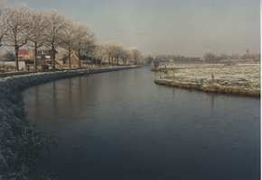 F014584 IJsselmuiden Wintergezicht van de Trekvaart (foto gebruikt voor de kerstgroet van B&W IJsselmuiden in 1989.