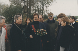 F014772 Opening van het Zalker veer op 11 november 1996 door minister Annemarie Jorritsma.