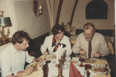 F015015 Hanzedagen van 1983 in Lübeck Duitsland. Kamper markt delegatie voor de gemeente kampen, J.W. Boekhoven, R.G. ...