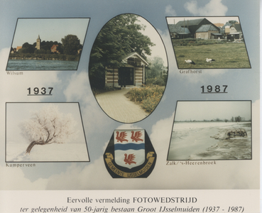 F015757 Eervolle vermelding bij een fotowedstrijd ter gelegenheid van het 50-jagig bestaan van Groot IJsselmuiden ...