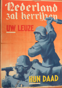 WOII000102 Nr. 116 Affiche van de Nazi's betreffende waarschijnlijk de strijd tegen Rusland, 15-07-1943 - 15-08-1943