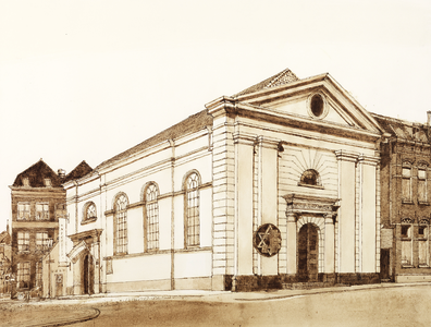Horst 21 (voormalige) Synagoge, nu Gemeentelijke Expositieruimte, gelegen aan de IJsselkade. Gebouwd in 1847 naar een ...