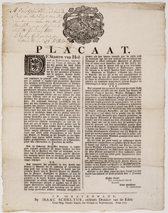  Publicatie van de Staten van Holland en West-Friesland, als souvereinen van Vianen en Ameide, van 19 januari 1775 ...