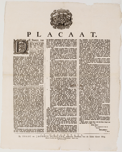  Plakkaat van de Staten van Holland en Westfriesland van 29 juli 1749 over de taxatie tot provisionele vervanging van ...