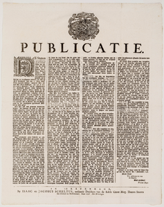  Publicatie van de Staten van Holland en Westfriesland van 8 november 1748 over de wens tot afschaffing van de ...