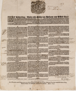  Publicatie van de Staten van Holland en Westfriesland van 12 mei 1649 op de bedelarij