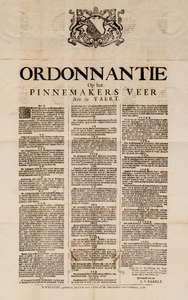  Ordonnantie van de stad Utrecht van 16 november 1750 op het 'pinnemakersveer' aan de Vaart (Vreeswijk)